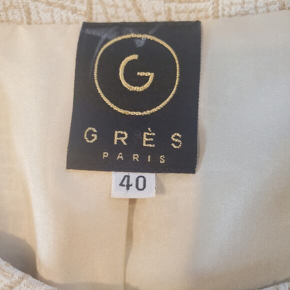 Gres Paris Acrylic Viscose Blend Elegant Designer Vintage Suit Sz 40 ~ Sz 2 US - Picture 7 of 16